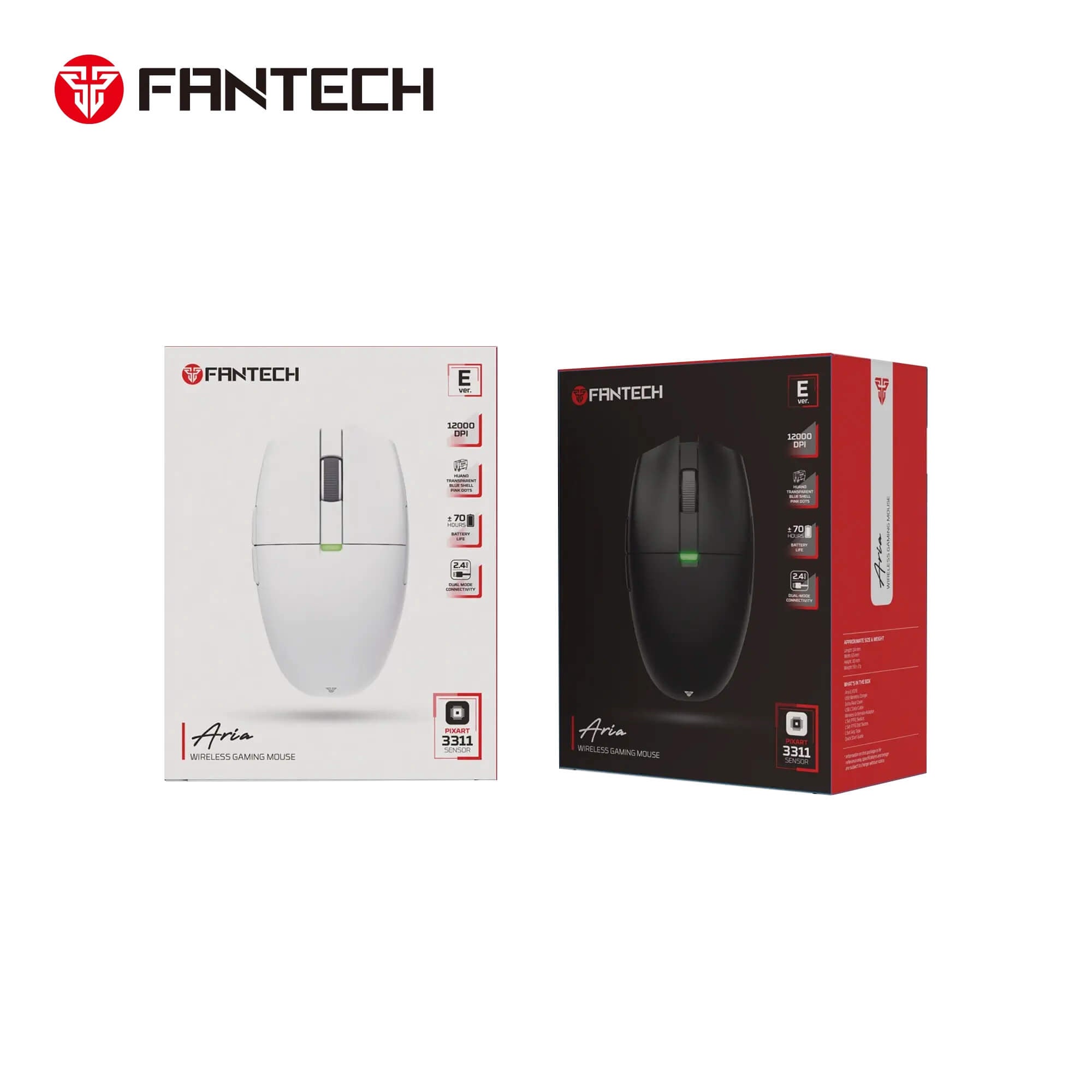FANTECH ARIA XD7E WIRELESS GAMING MOUSE Black - White FANTECH ARIA XD7E WIRELESS GAMING MOUSE Black - White